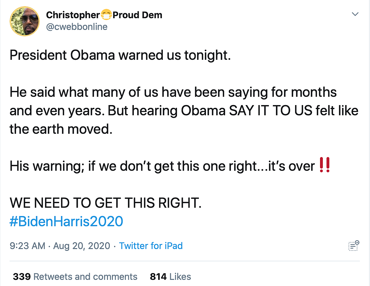 Obama’s Speech at the Democratic Convention Has Netizens Impressed