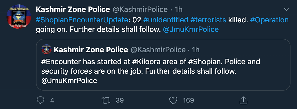The IGP Kashmir  mentioned that two AKs and three pistols have been recovered in the joint operation.