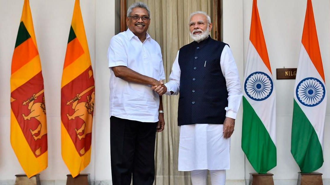 Sri Lanka President Gotabaya Rajapaksa with PM Modi.