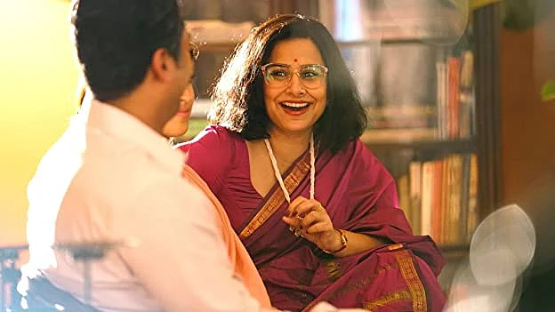Vidya Balan in a still from Shakuntala Devi.