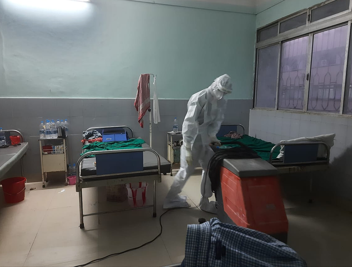 Room cleaning after raising alarm.