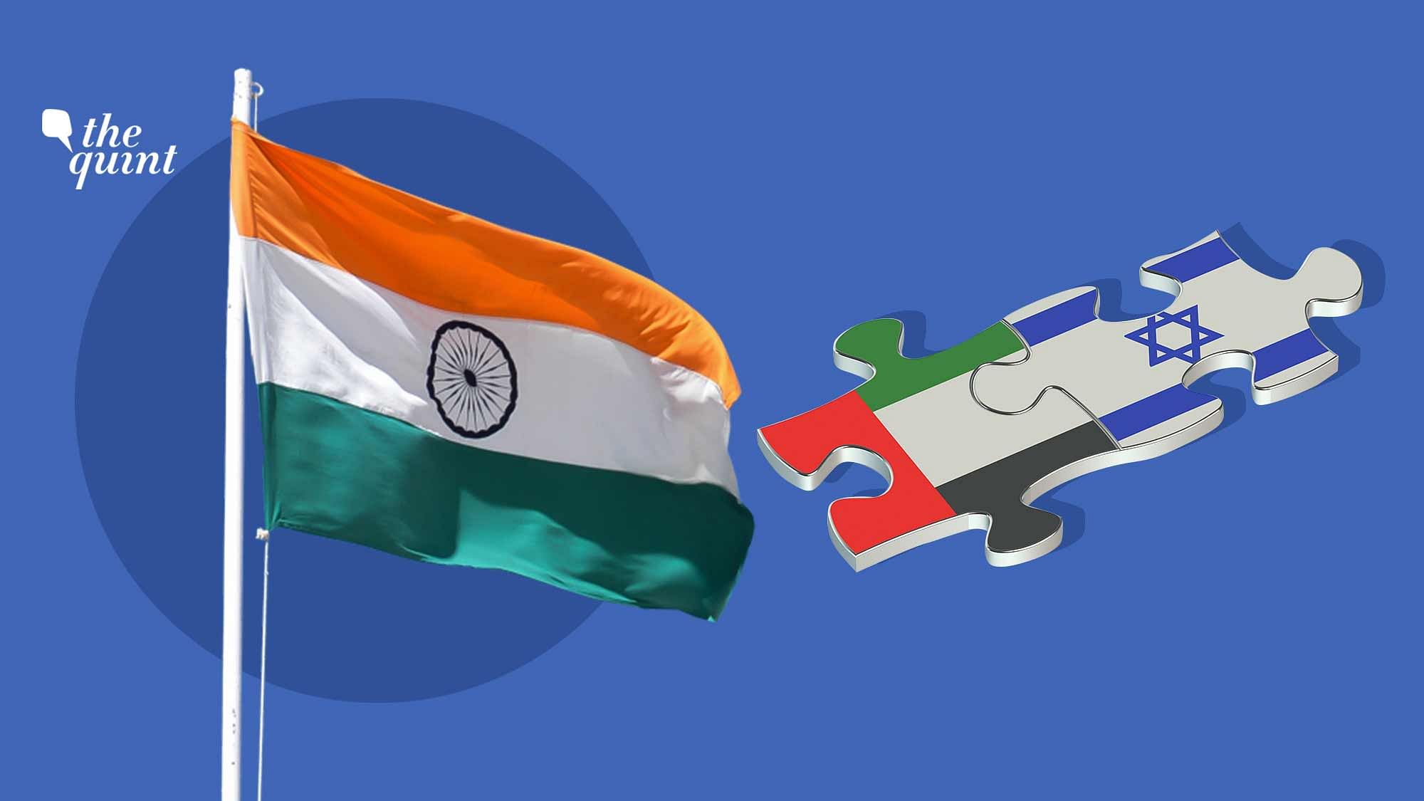 Image of Indian flag (L) and Israel and UAE’s flags (R) used for representational purposes.