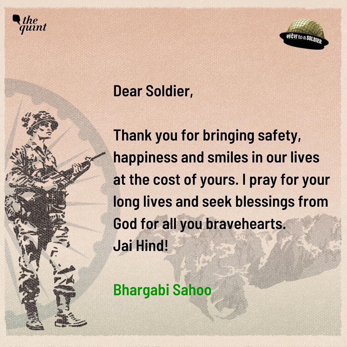 Citizens pen down their sandesh to a soldier, honouring their valour and selflessness.