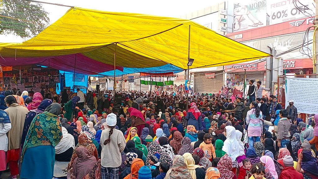 The main protest area of Shaheen Bagh protests, as on 15 January 2020.