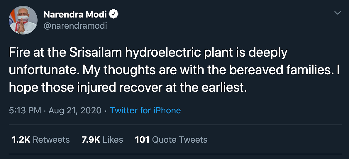 9 Dead in Telangana Power Plant Fire; PM Says ‘Deeply Unfortunate’