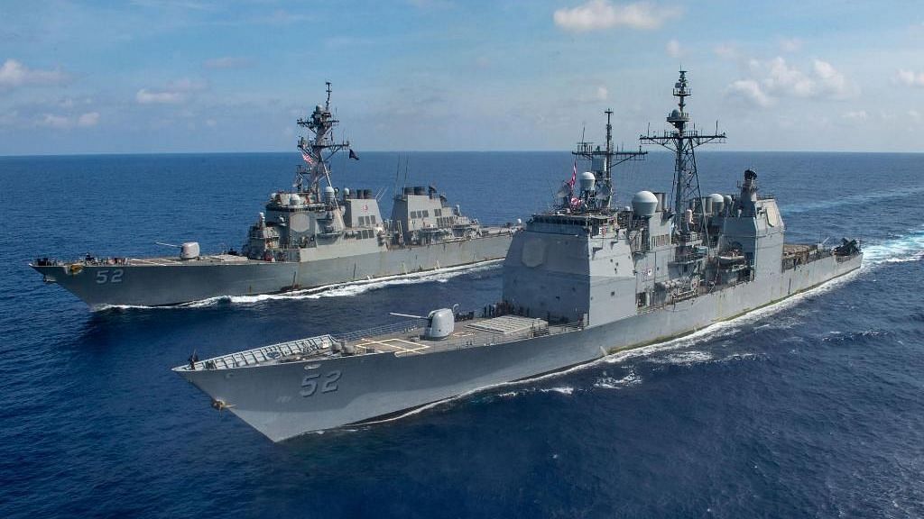 File image of US Navy ships in South China Sea.