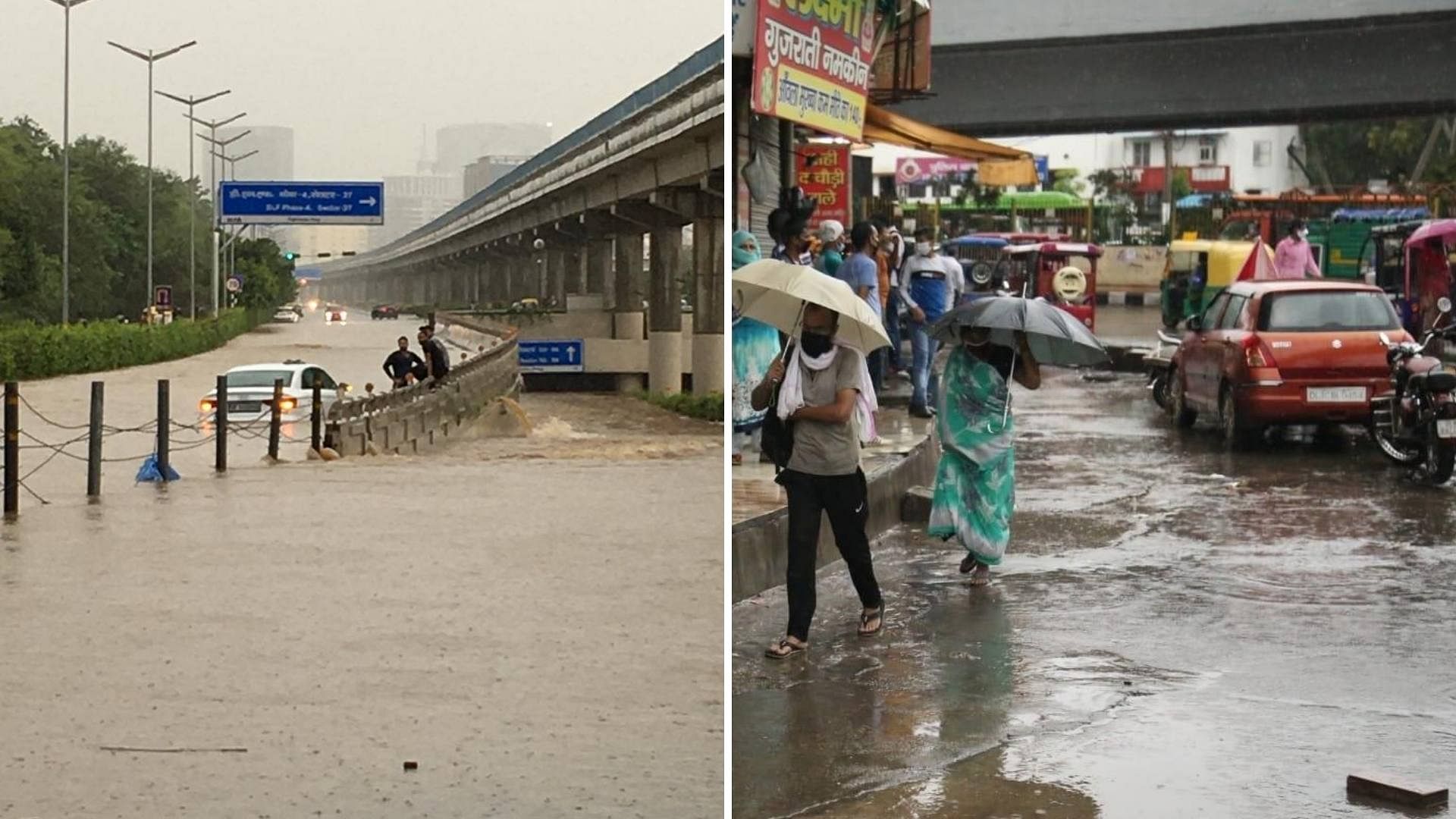 Delhi and surrounding areas witnessed incessant rainfall on Wednesday.