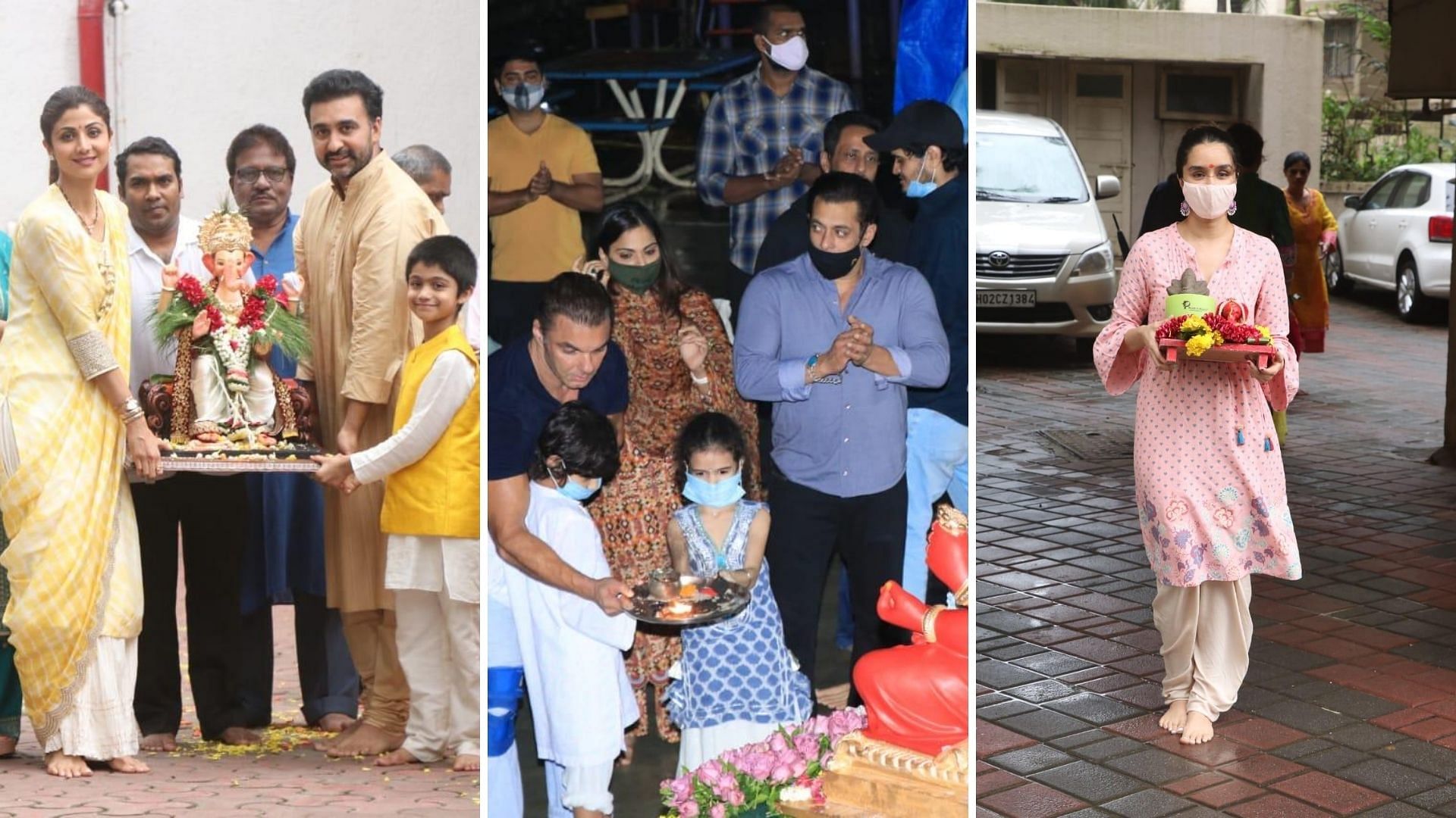 Celebrities during the Ganesh Chaturthi festivites.