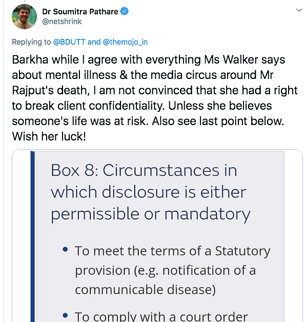 Sushant's Therapist Going Public Gets Twitter Divided
