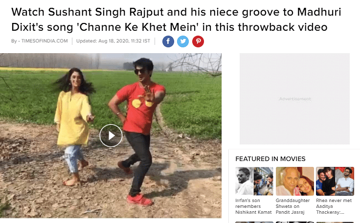 The video is actually of choreographer Manpreet Toor dancing with the late actor.