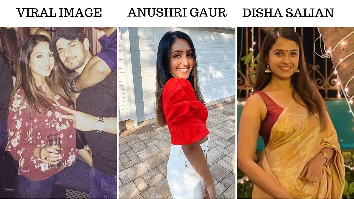 Viral Image (L), Anushri Gaur (C), Disha Salian (R)