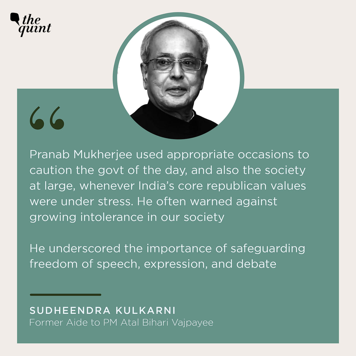 Pranab Mukherjee defended ‘secularism’ as one of the foundational pillars of Indian civilisation and Constitution.