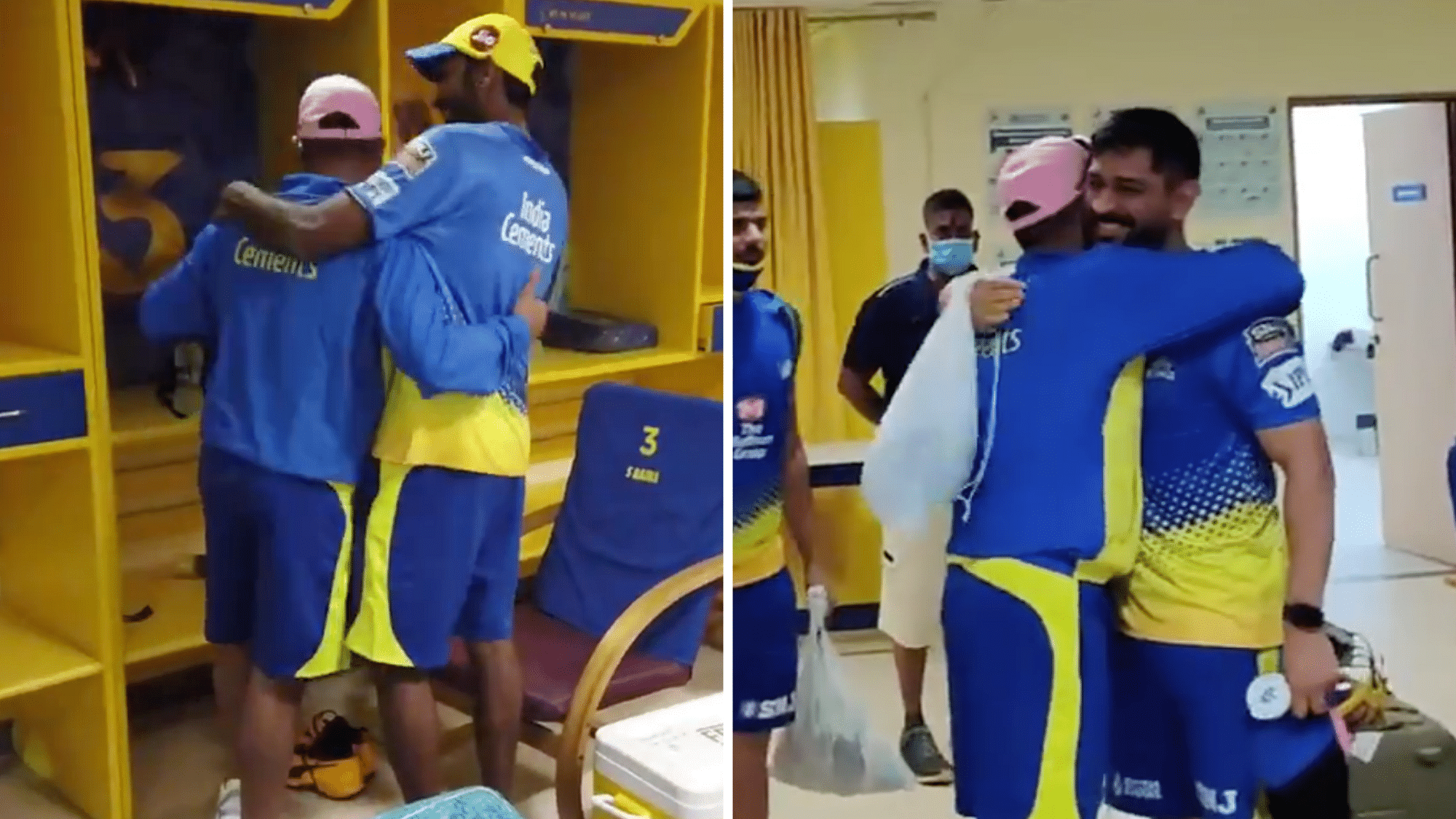 MS Dhoni and Suresh Raina share a hug after both announced their international retirement on Saturday.