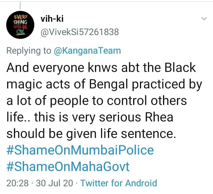Social media has gone on an overdrive to blame actor Sushant  Rajput’s death on “black magic” by Bengali women.