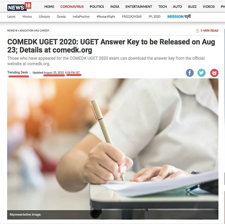 Screenshot of the real article.