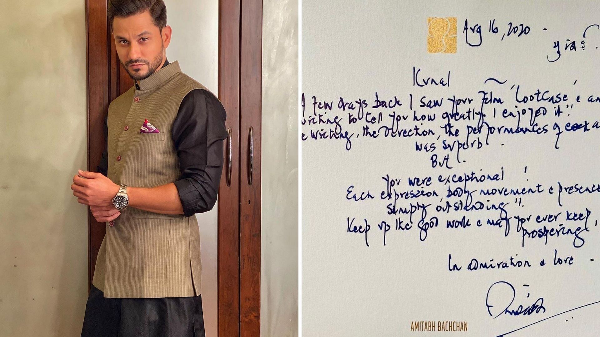 Kunal Kemmu received a handwritten note from Amitabh Bachchan.