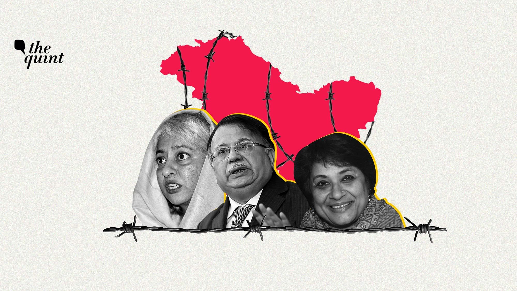 From L-R: Radha Kumar, Justice AP Shah and Enakshi Ganguly, members of the Forum For Human Rights in Jammu and Kashmir.