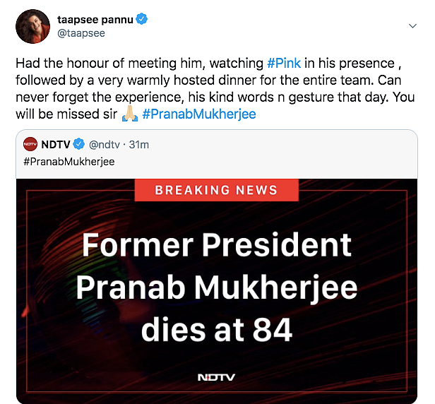 A True Statesman: Bollywood Mourns Demise of Pranab Mukherjee