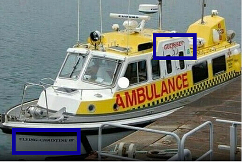 The boat mentions “Guernsey” and “Flying Christine III.”