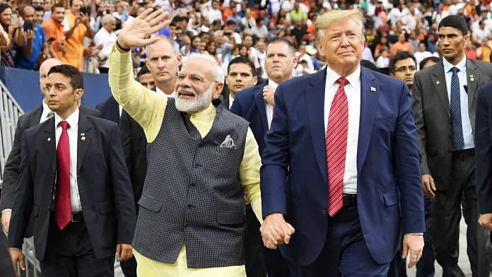 PM Modi and Donald Trump at the 'Howdy Modi' event.