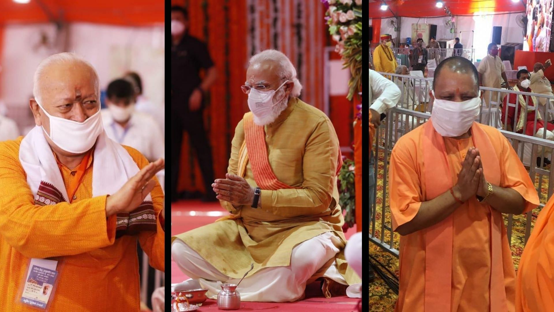 PM Narendra Modi speech at the Bhoomi Poojan for the Ram Temple on 5 August was preceded by the speeches of UP Chief Minister Yogi Adityanath and RSS chief Mohan Bhagwat.&nbsp;