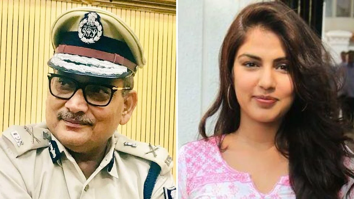 Bihar DGP Gupteshwar Pandey and actor Rhea Chakraborty.