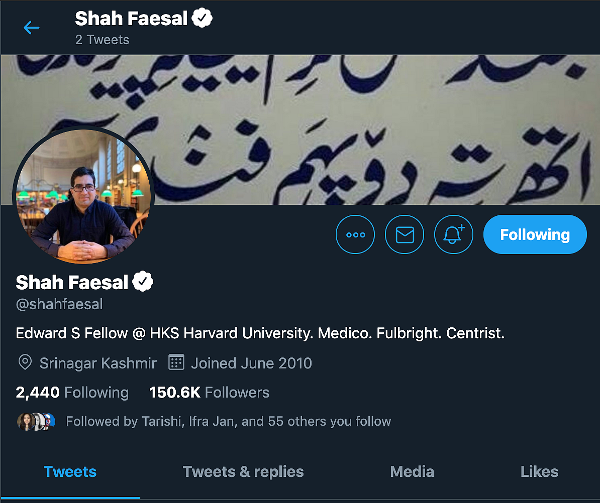 ‘Stooge or Separatist’: What Shah Faesal’s Deleted Tweets Said