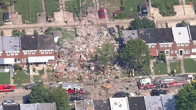 A gas explosion in Maryland’s Baltimore in US destroyed three houses in which at least one person was killed and several others were injured on Monday, 10 August.