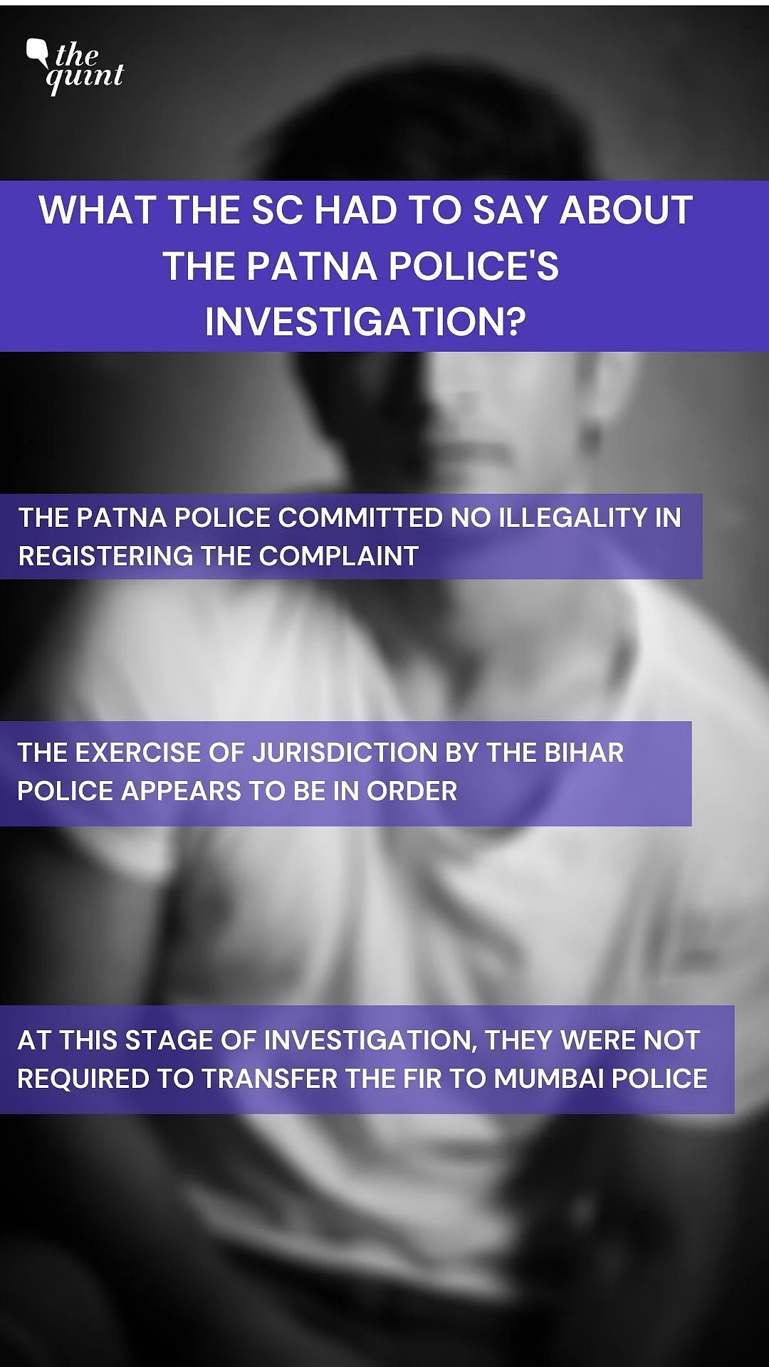 Supreme Court on Patna police’s investigation.
