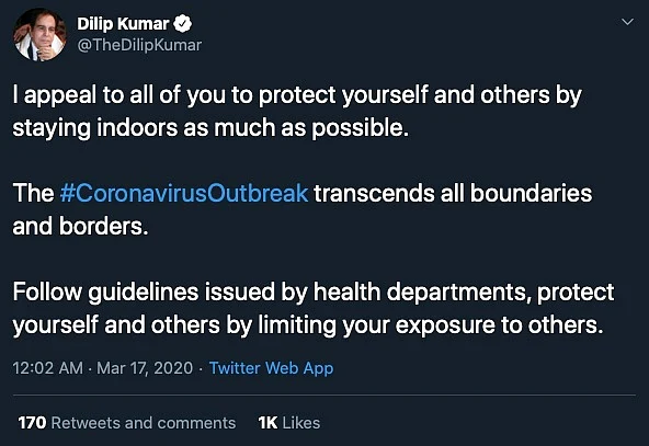 Tweet from March 17