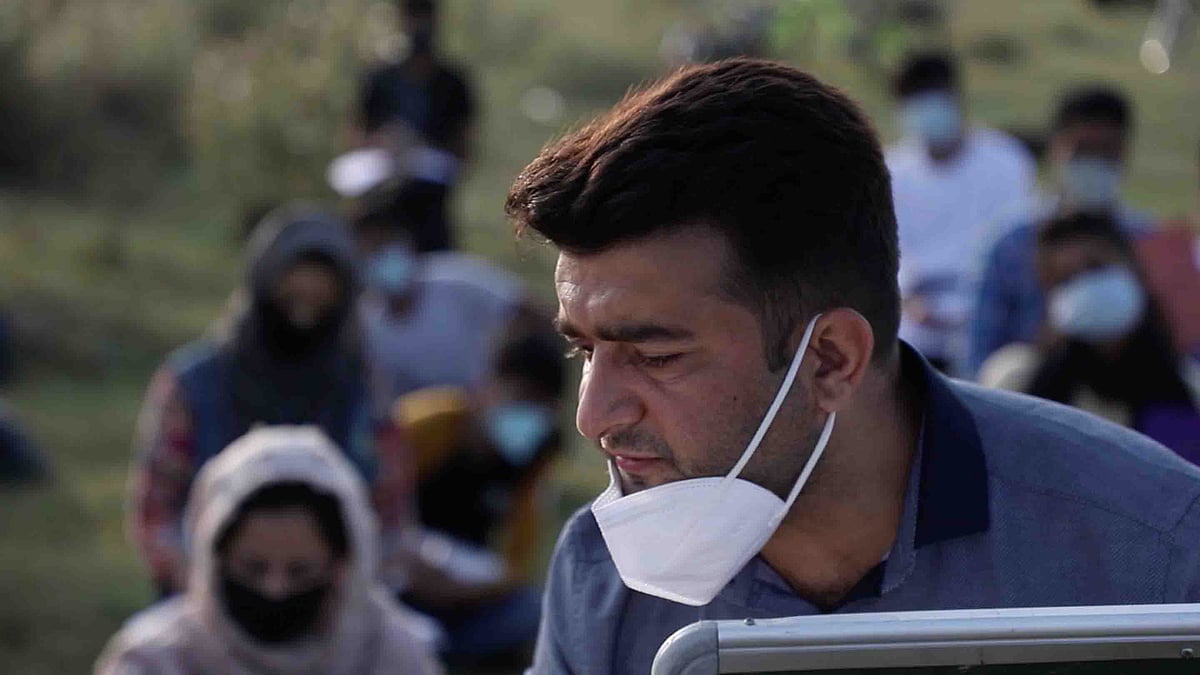 Muneer Alam runs open classes from Srinagar's Eidgah grounds. 