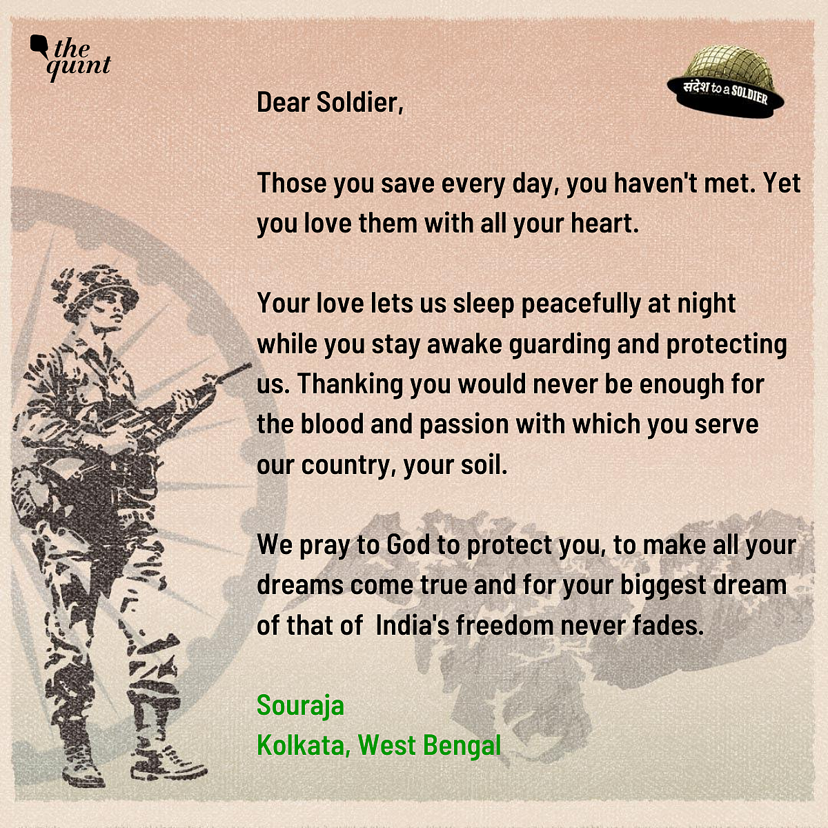 Dear Soldiers, For Our Better Tomorrow, You Sacrifice Your Today