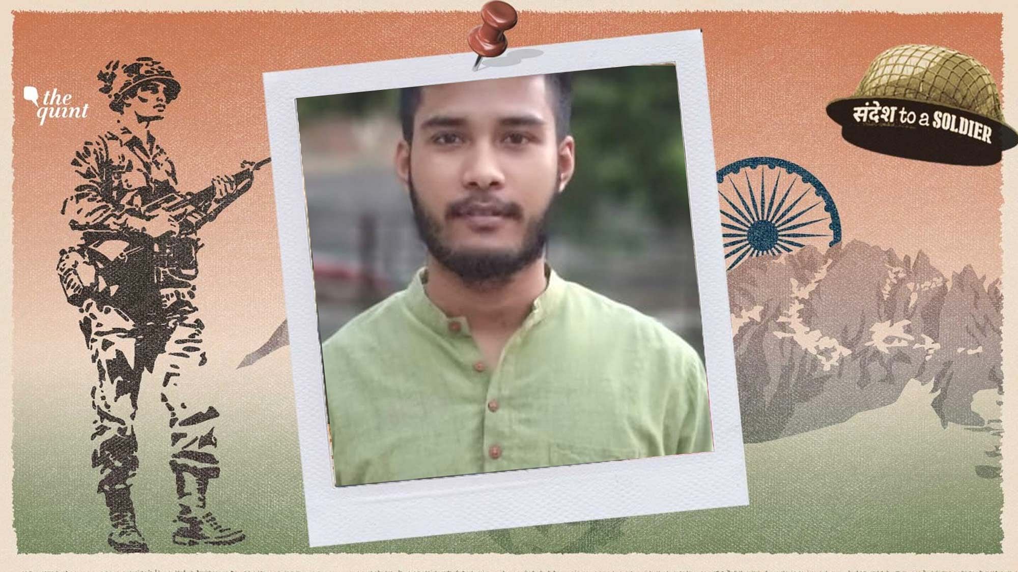Simanta Kalita from Assam sends his sandesh to a soldier.