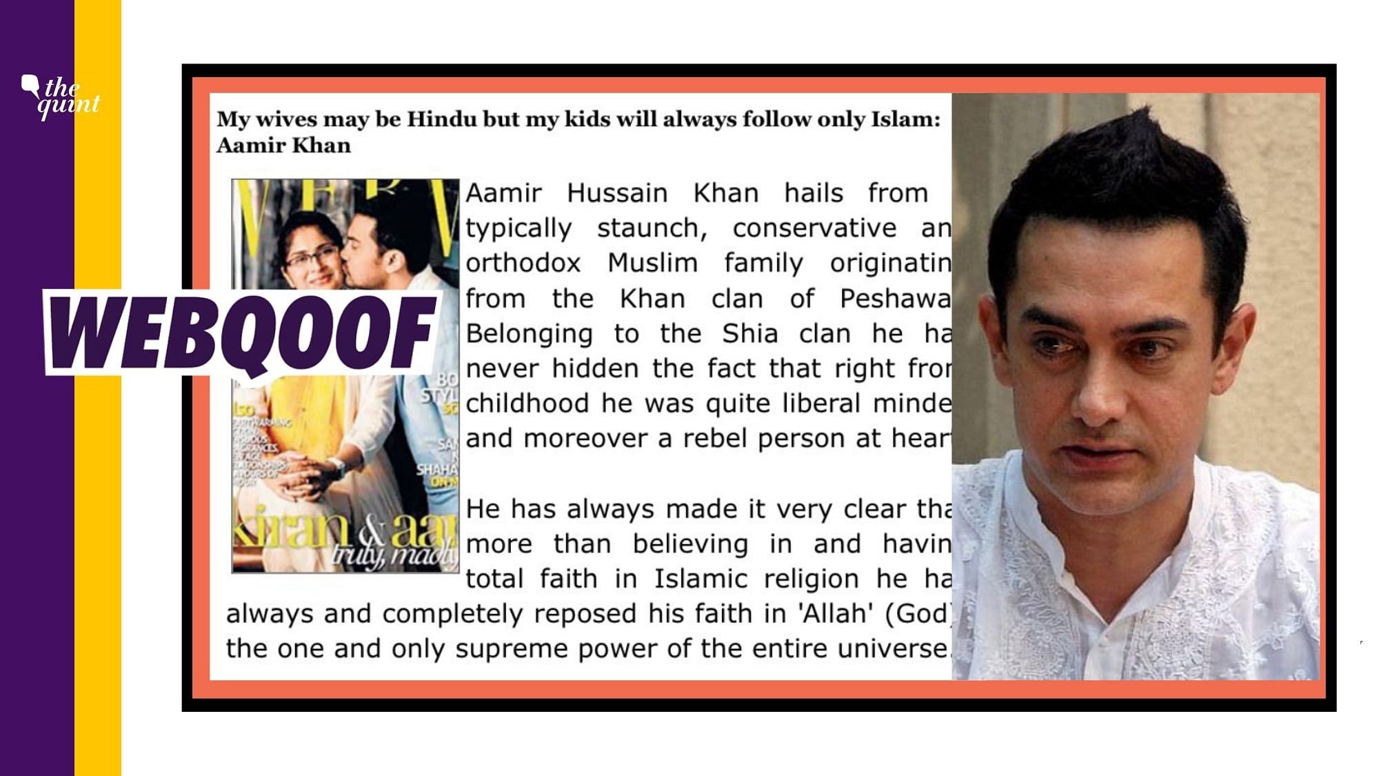 Aamir has referred to the same interview in 2016 and said that he had never said anything like this ever.
