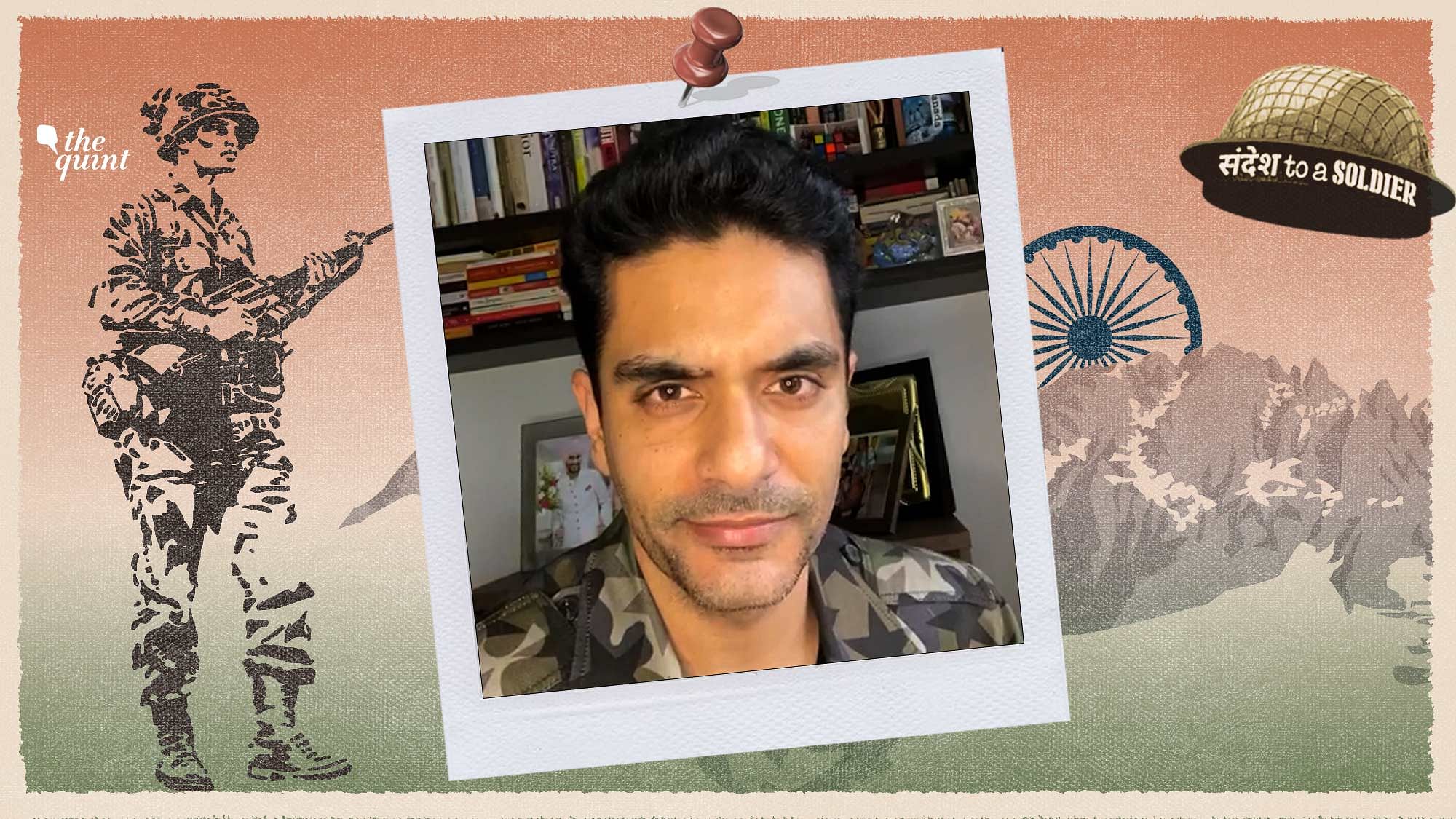 Actor Angad Bedi sends his sandesh to a soldier.