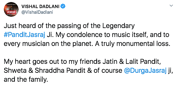 Indian Classical Vocalist Pandit Jasraj Passes Away at 90