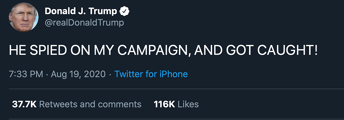 Donald Trump claims that Barack Obama spied on his 2016 Presidential campaign.