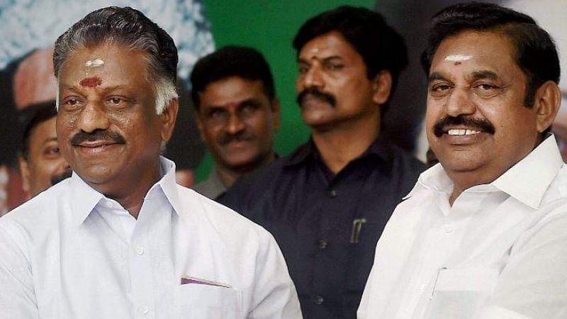 File photo of Tamil Nadu CM Edappadi K Palaniswami (R) and Deputy CM O Panneerselvam (L).