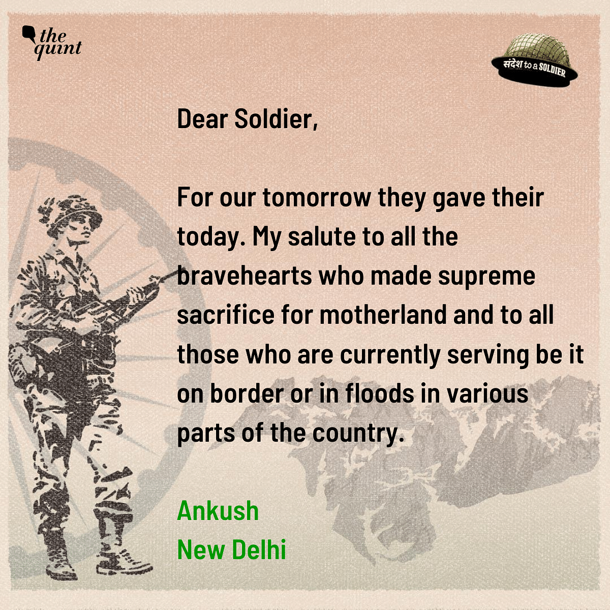 Souraja from West Bengal, pens down how for soldiers whom they have never met, she prays to God to protect them.