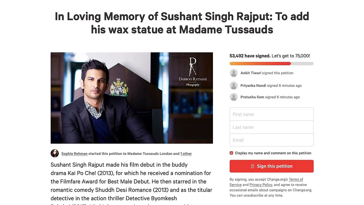 The change.org petition for the wax statue