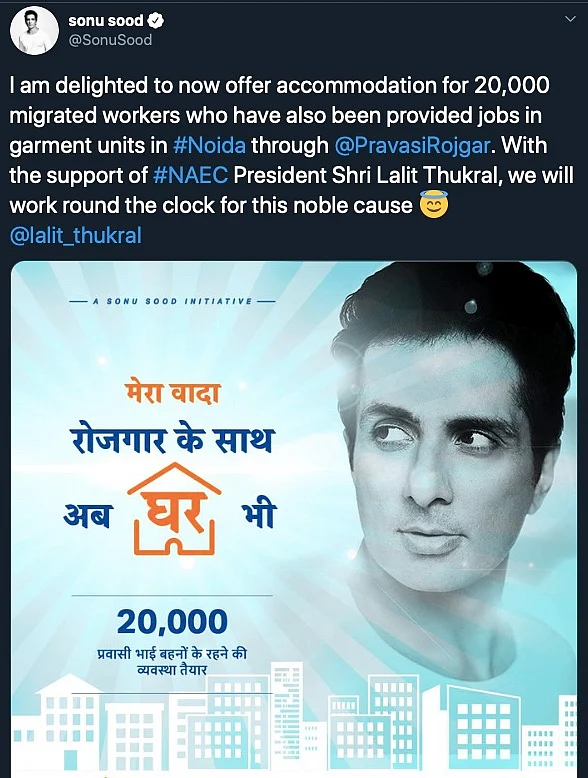 Tweet by Sonu Sood