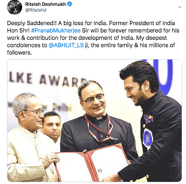A True Statesman: Bollywood Mourns Demise of Pranab Mukherjee