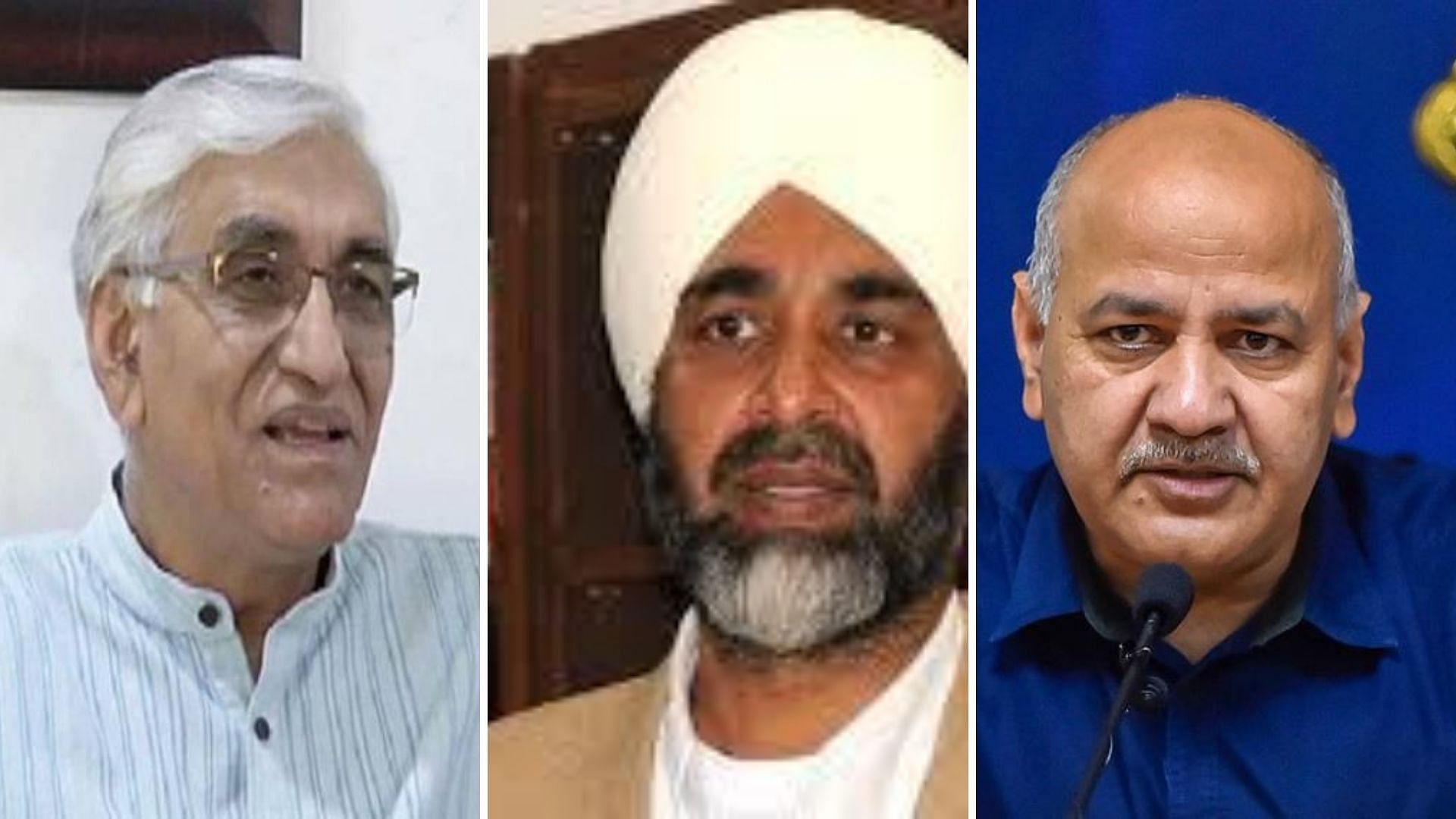 Composite image of Chhattisgarh finance minister TS Deo, Punjab finance minister Manpreet Badal, Delhi finance minister  Manish Sisodia.