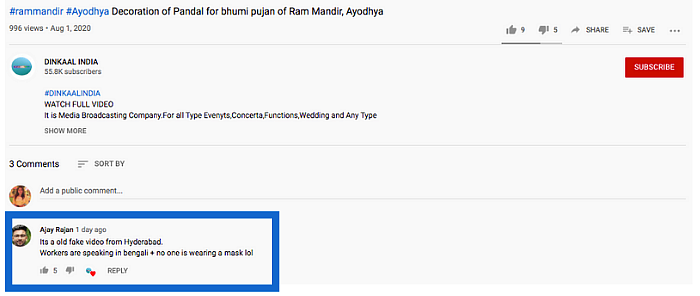 A YouTube user suggested that the video is from Hyderabad.