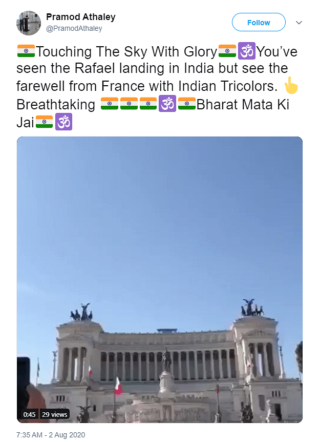 The video is from 2018 and shows Italy celebrating its Republic Day and not France’s farewell to Rafale.