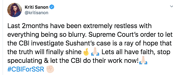 Sushant Case: Akshay, Ankita, Kriti Support SC Judgment