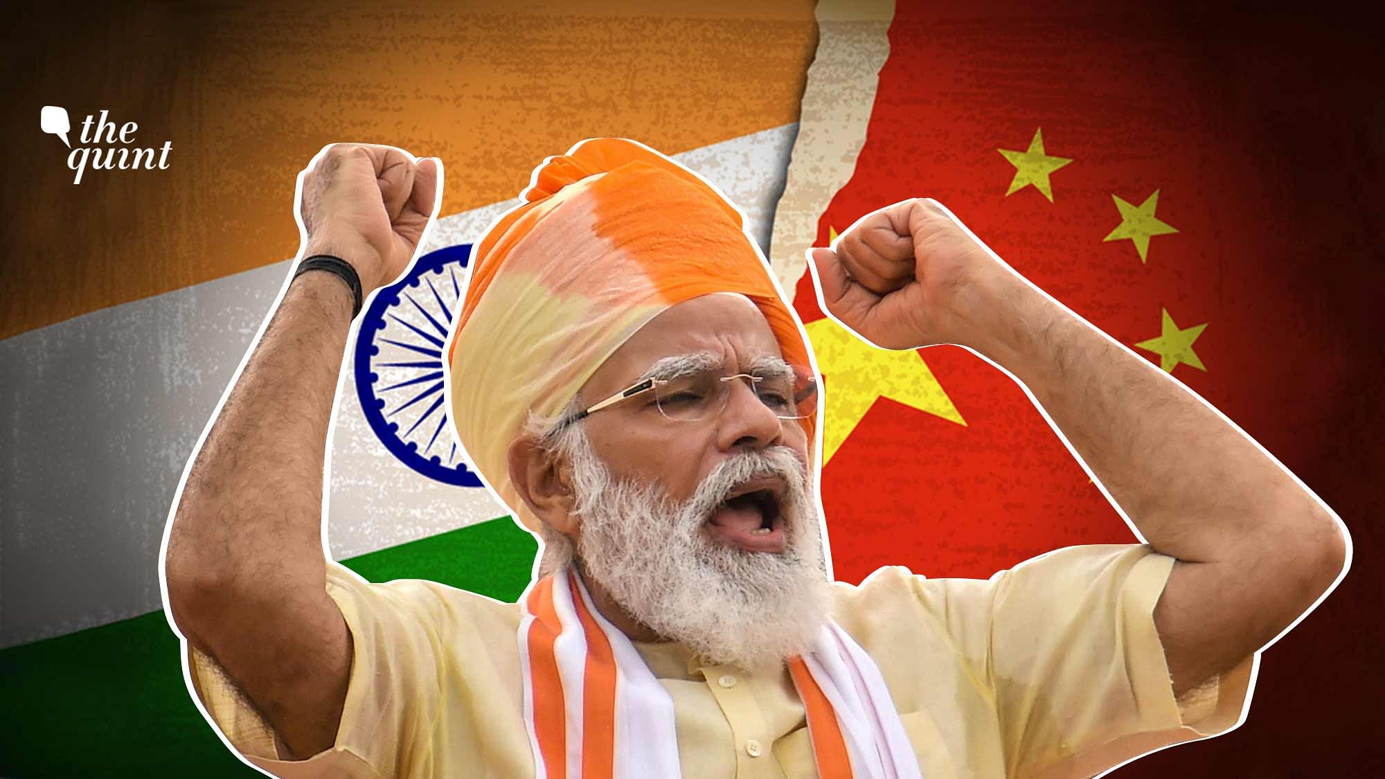In his Independence Day speech today, PM Modi did not mention China by name, and instead took recourse to rhetoric to comment on the issue.