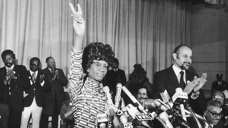 Shirley Chisholm when she announced her entry for the Democratic nomination.&nbsp;