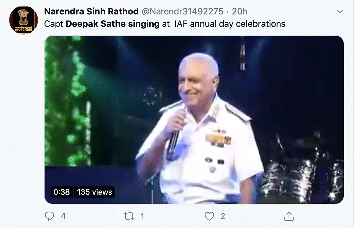 The man in the video is retired Vice Admiral Girish Luthra and not Air India pilot Deepak Sathe. 