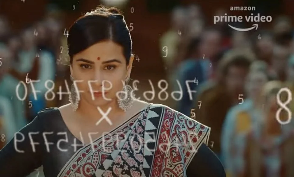 Vidya Balan in a still from Shakuntala Devi.